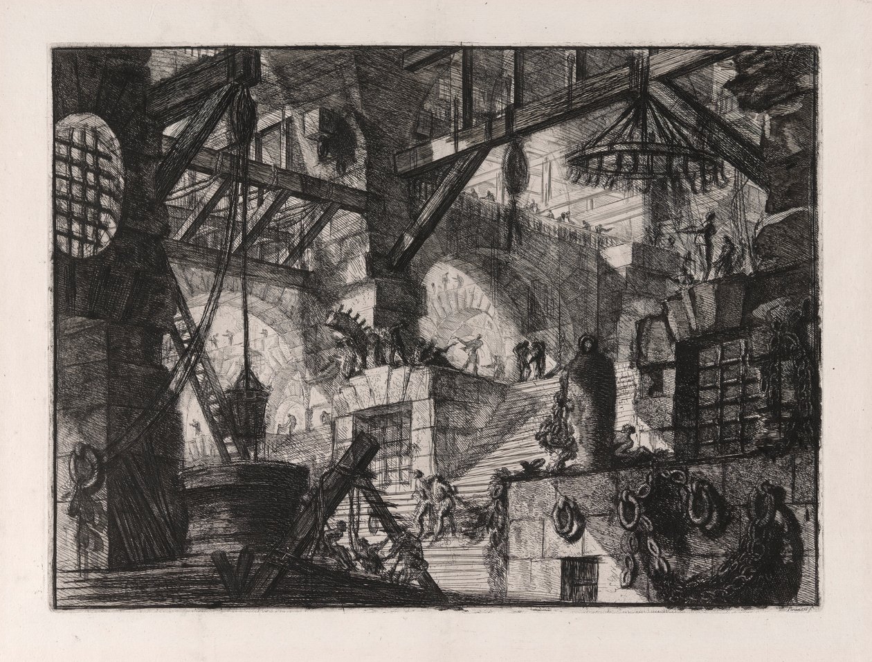 Le Puits, planche 13 de Carceri d - Giovanni Battista Piranesi