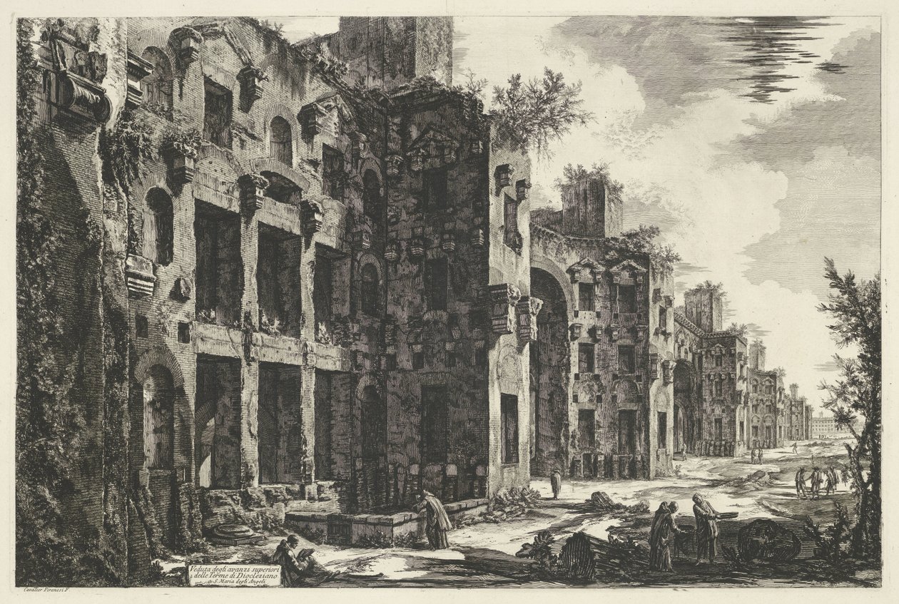 Thermes de Dioclétien à Rome (Veduta degli avanzi superiori delle Terme di Diocleziano a S. Maria degli Angeli) - Giovanni Battista Piranesi