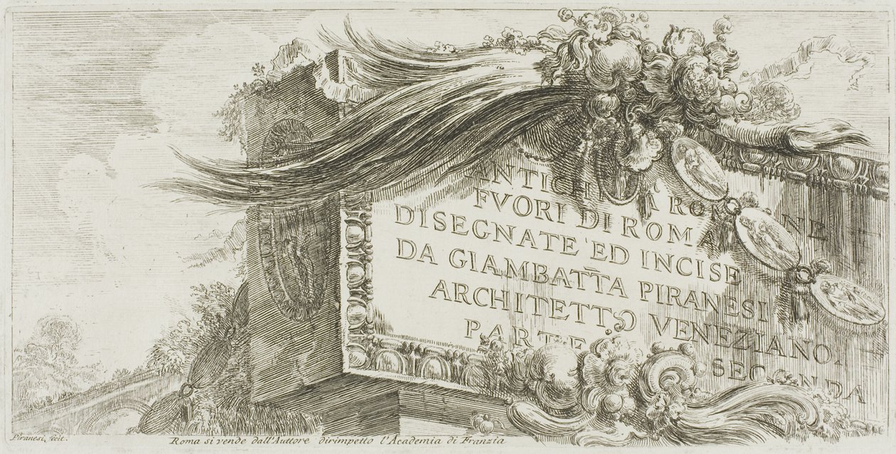 Page de titre : Antiquités romaines hors de Rome dessinées et gravées par Giambat