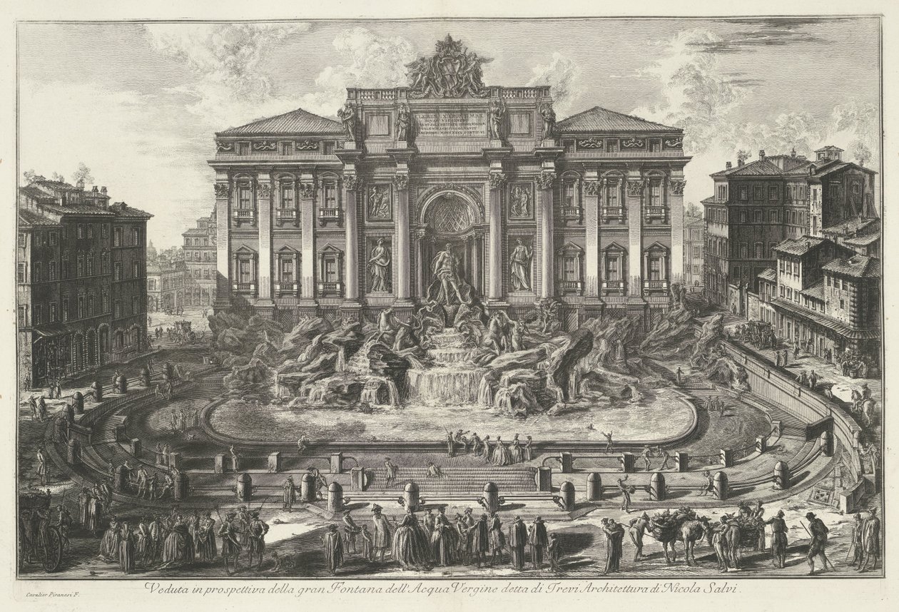 Fontaine de Trevi à Rome (Veduta in prospettiva della gran Fontana dell