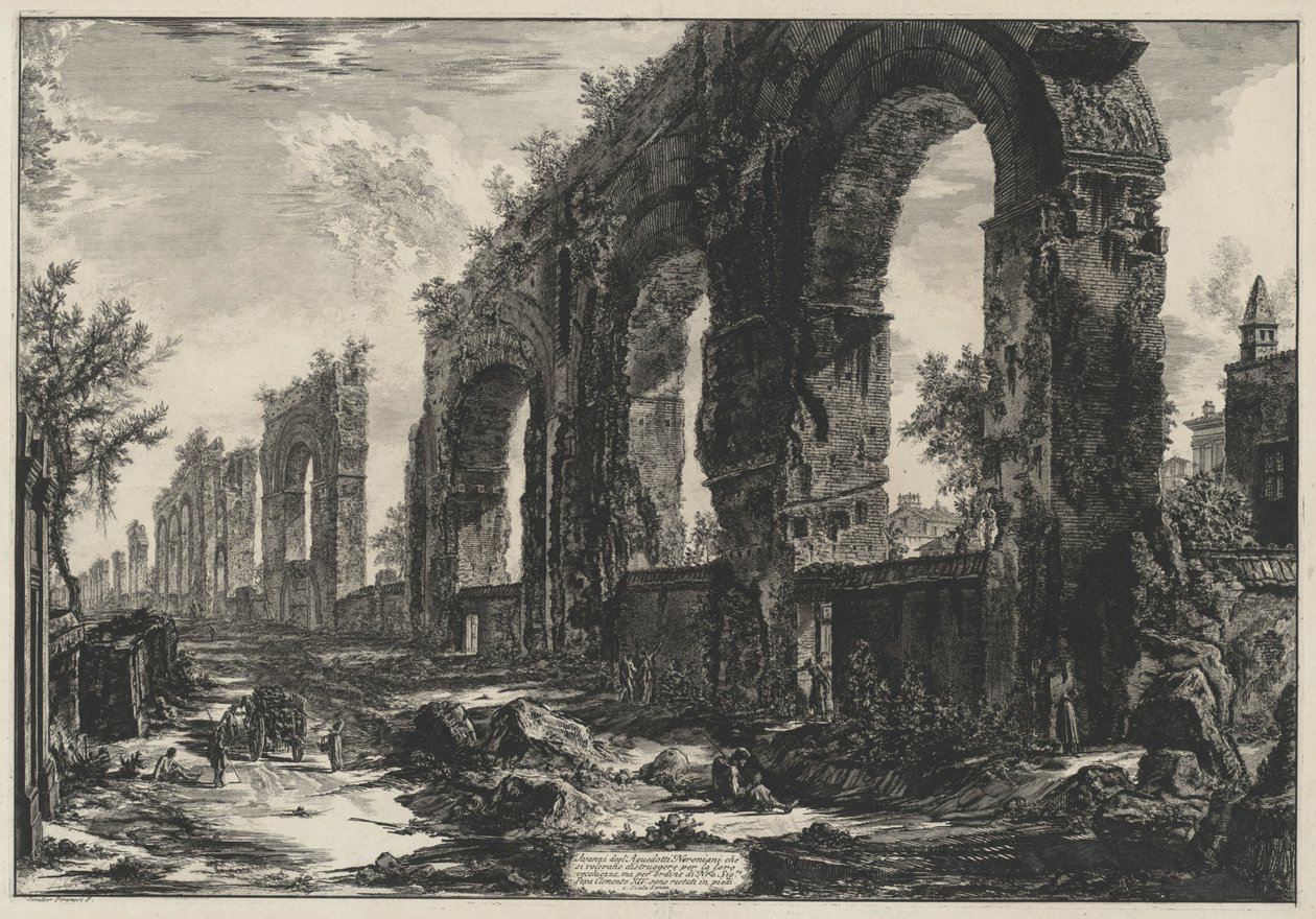 Vestiges des aqueducs néroniens (tiré de : Vedute di Roma) - Giovanni Battista Piranesi