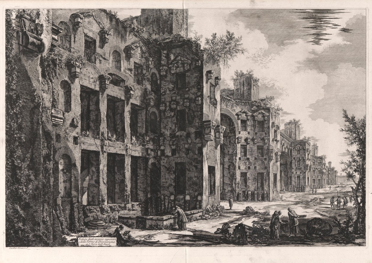 Vue des restes supérieurs des Thermes de Dioclétien à Santa Maria degli Angeli (intérieur du Frigidarium : mur sud), de Vedute di Roma (Vues de Rome) - Giovanni Battista Piranesi