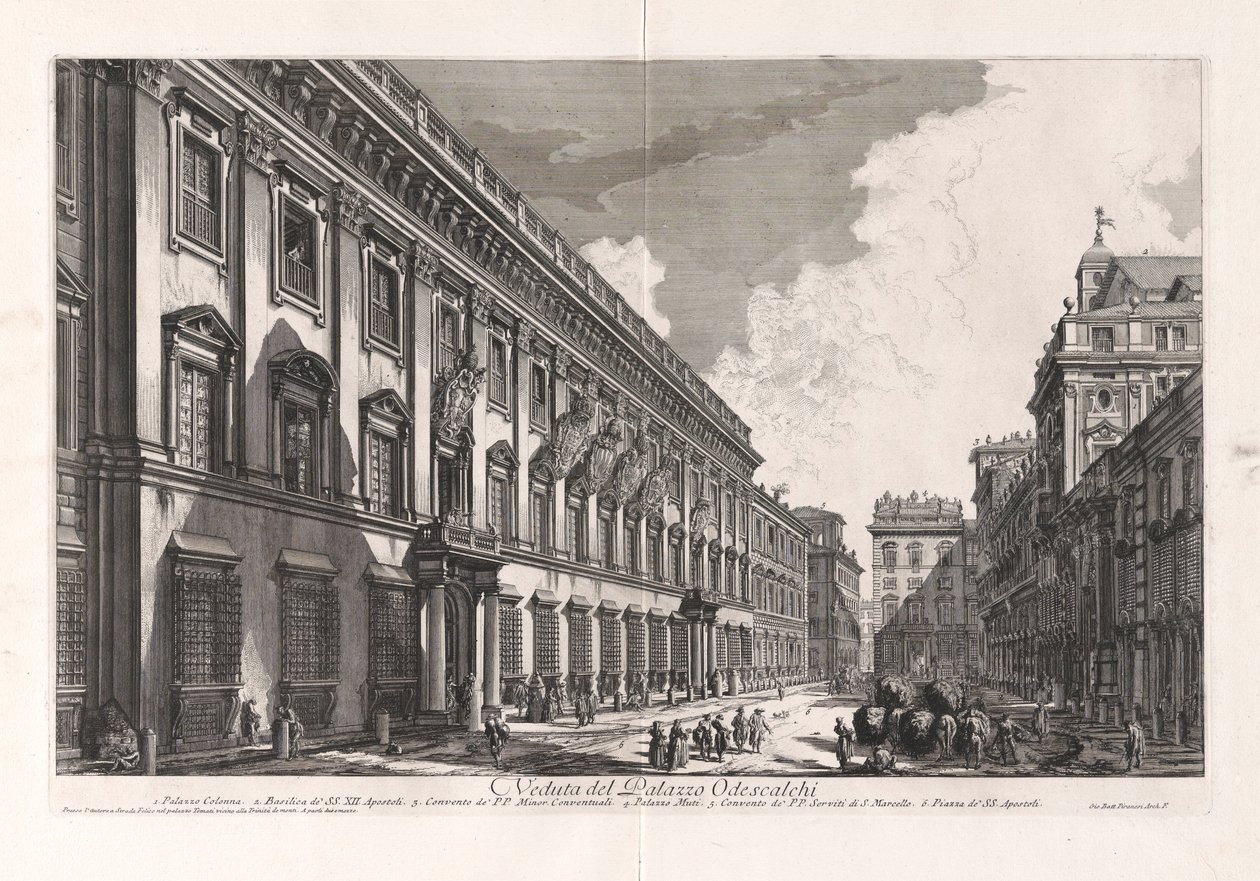 Veduta del Palazzo Odescalchi (Vue du Palais Odescalchi), de Vedute di Roma (Vues de Rome) - Giovanni Battista Piranesi