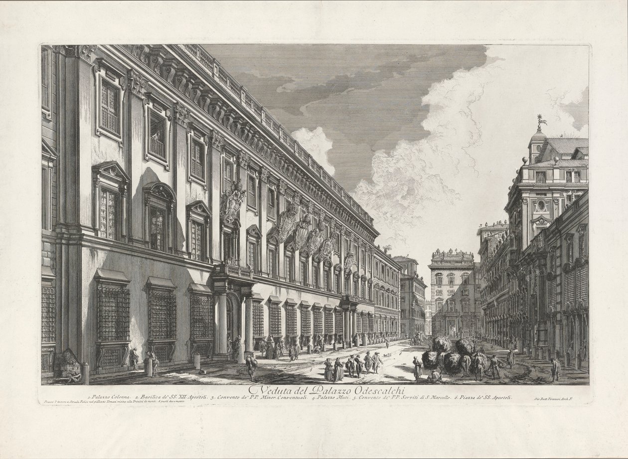Vue du Palazzo Odescalchi, de Vedute di Roma - Giovanni Battista Piranesi
