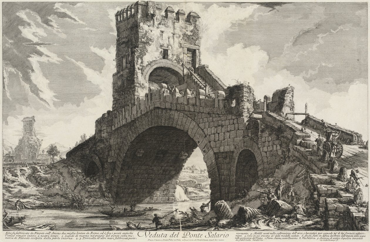 Vue du Ponte Salario - Giovanni Battista Piranesi