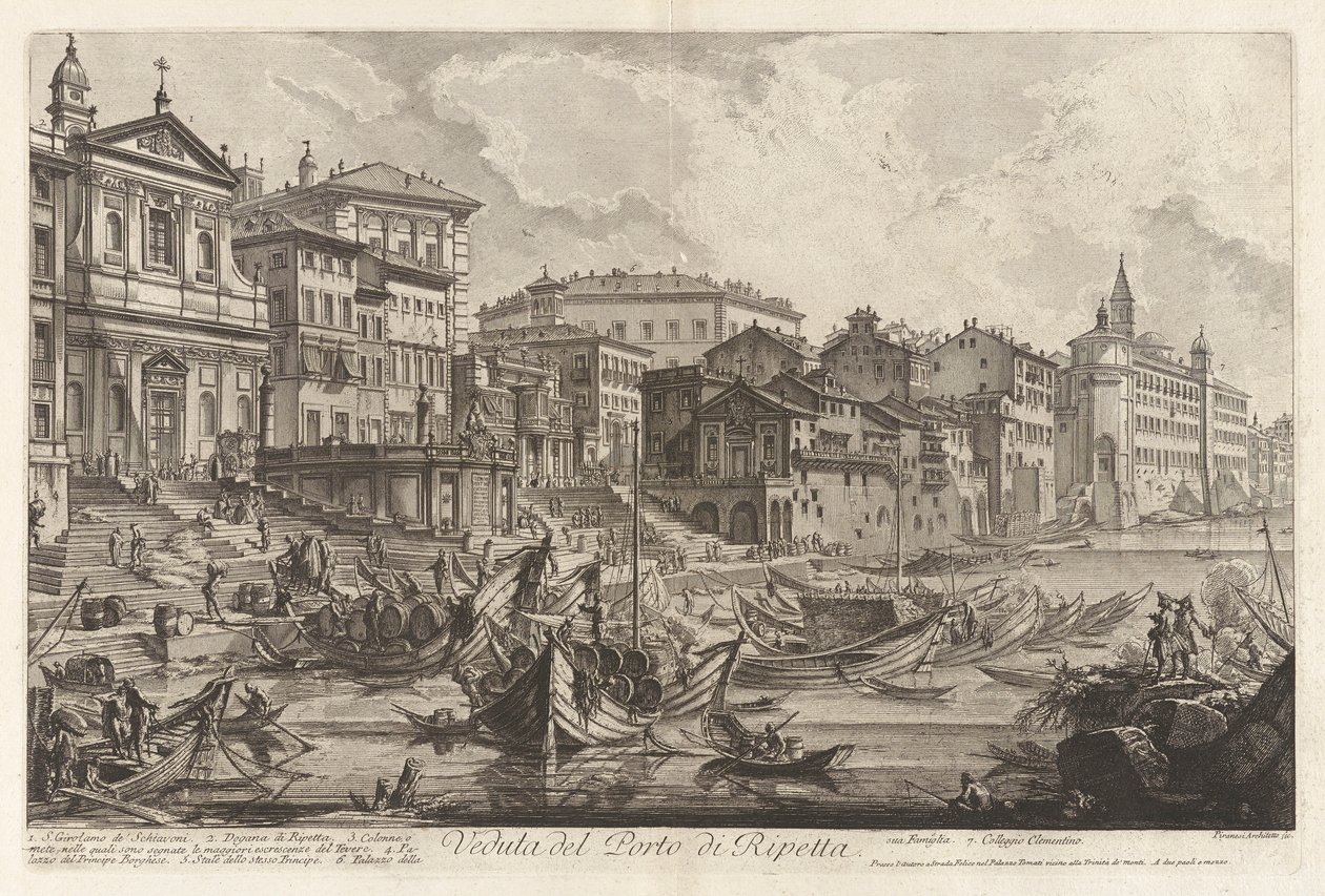Vue du port de Ripetta, de Vedute di Roma - Giovanni Battista Piranesi