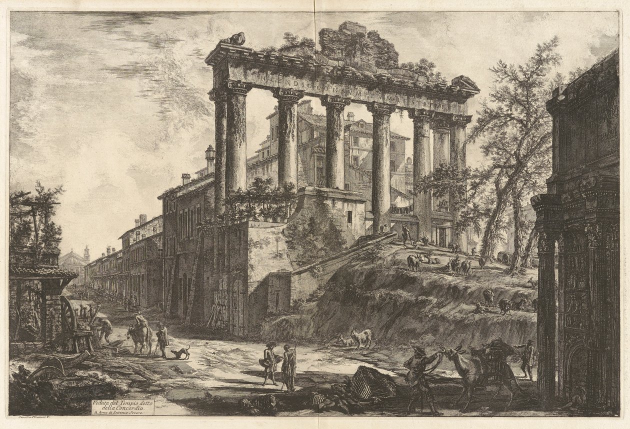 Veduta del Tempio detto della Concordia, de Vedute di Roma - Giovanni Battista Piranesi