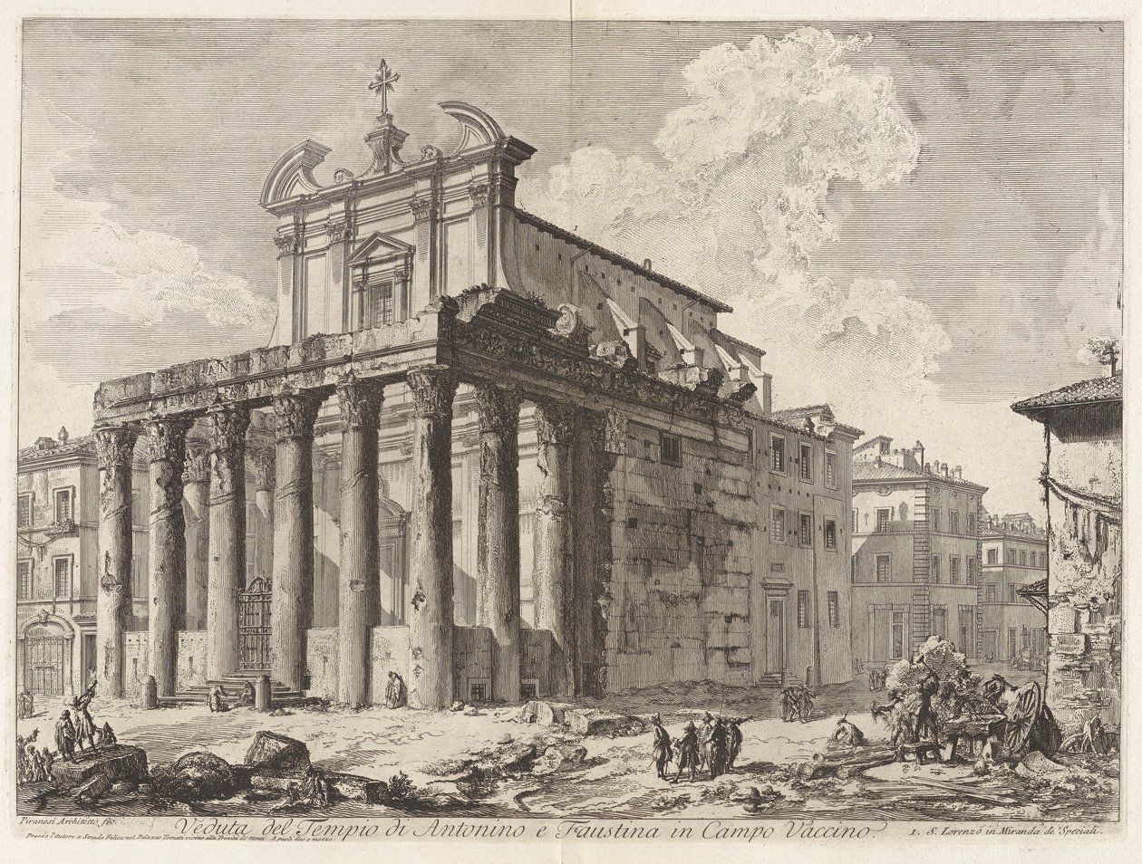 Veduta del Tempio di Antonino e Faustina in Campo Vaccino, de Vedute di Roma - Giovanni Battista Piranesi