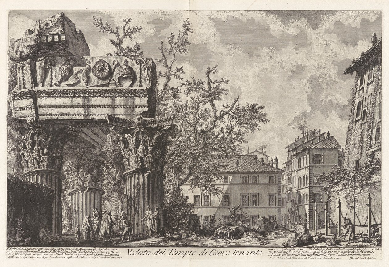 Vue du temple de Jupiter Tonans, de Vedute di Roma - Giovanni Battista Piranesi