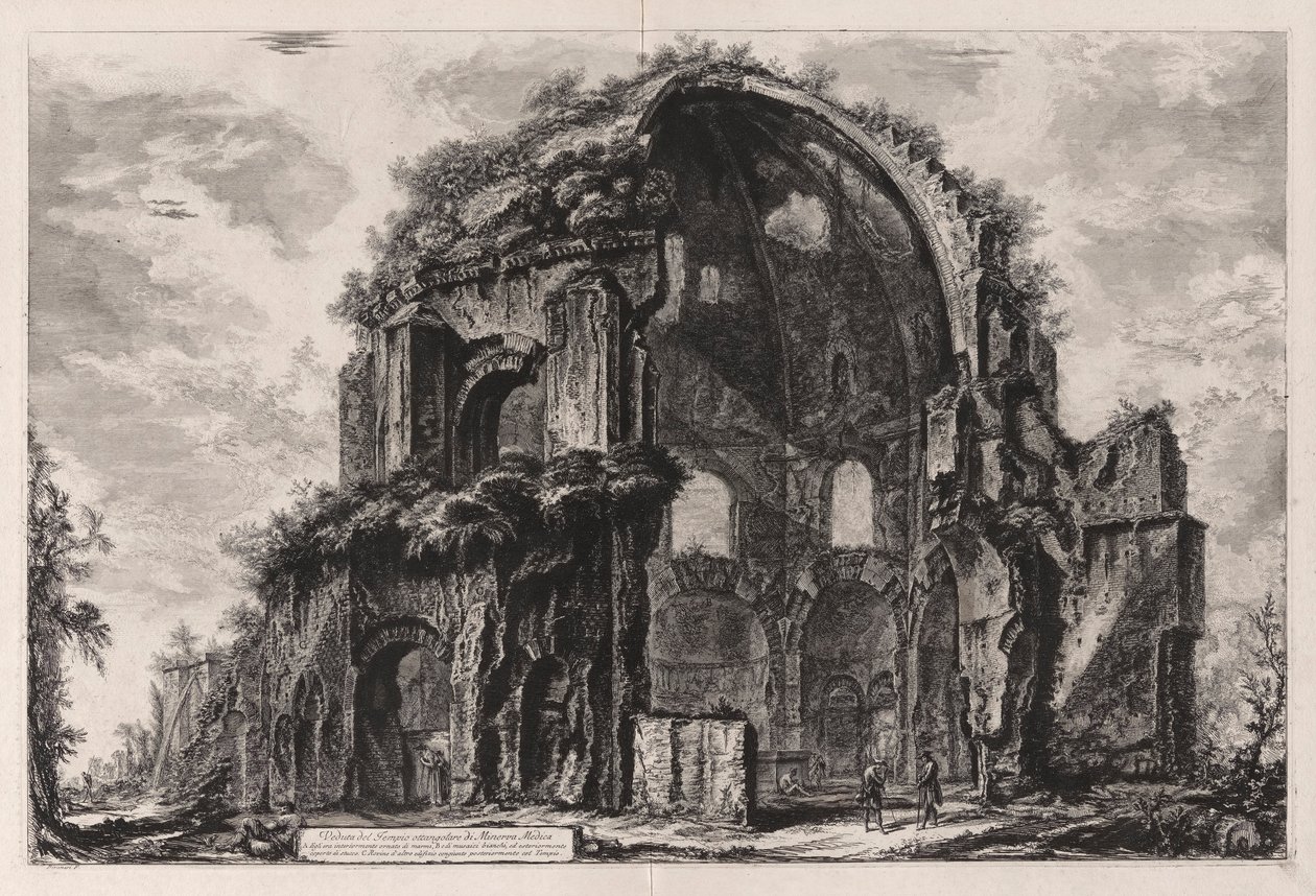 Vue du temple octogonal de Minerva Medica, de Vedute di Roma - Giovanni Battista Piranesi