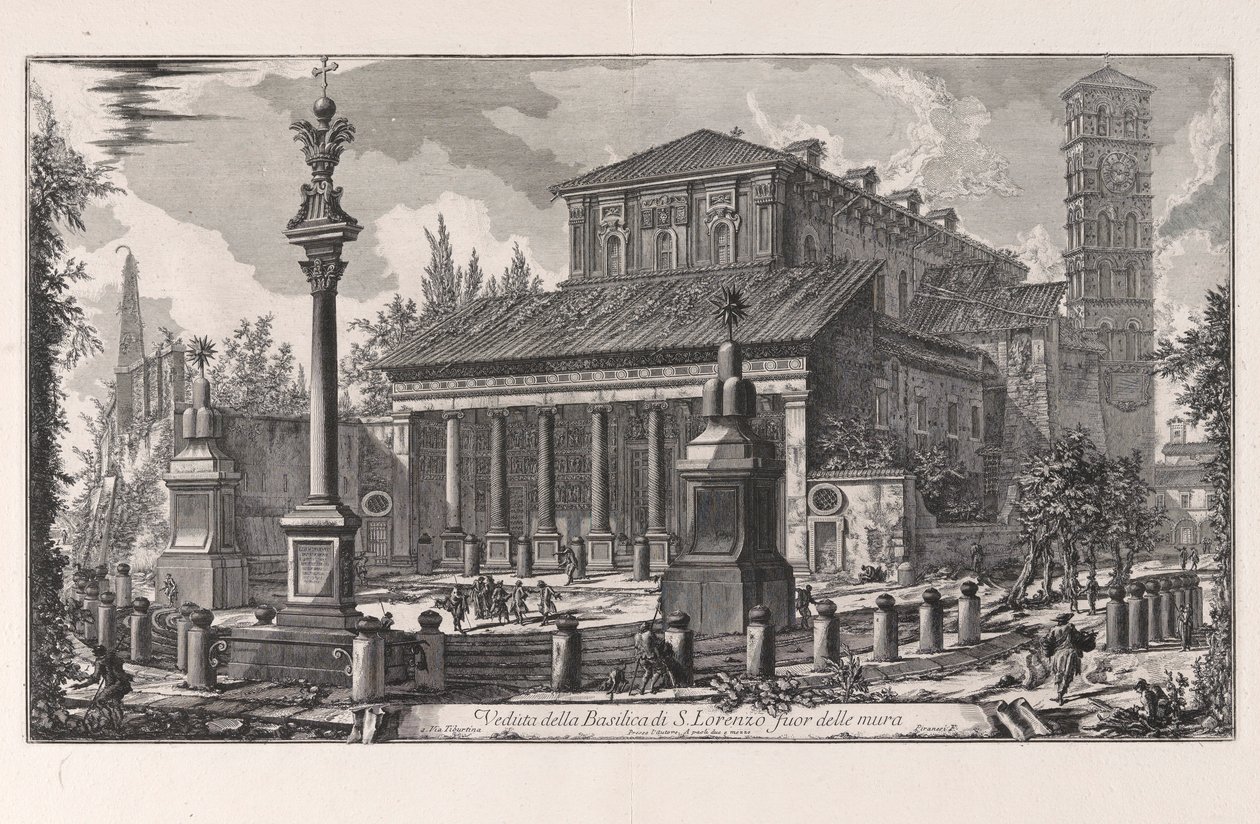Vue de la basilique de San Lorenzo fuori le Mura, des Vues de Rome - Giovanni Battista Piranesi