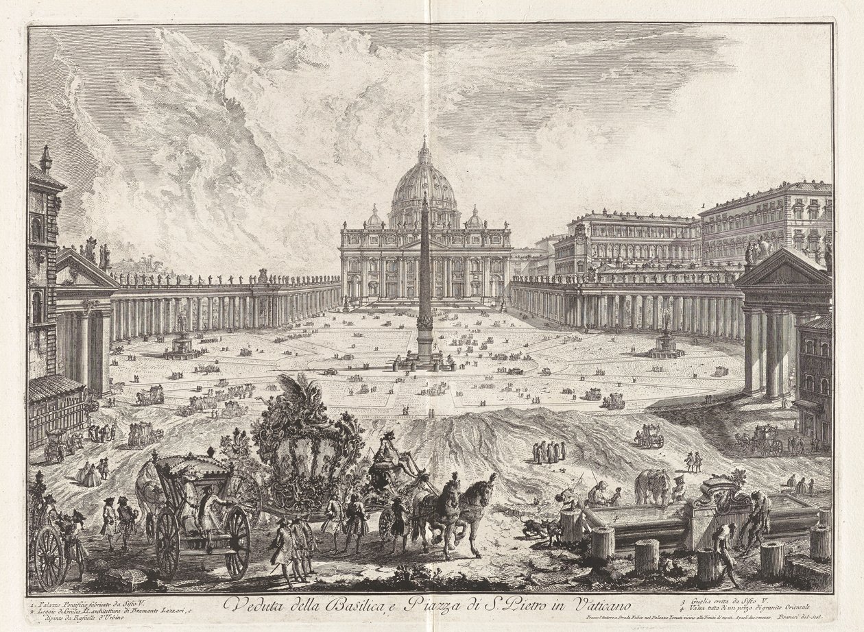 Veduta della Basilica, e Piazza di S. Pietro in Vaticano - Giovanni Battista Piranesi