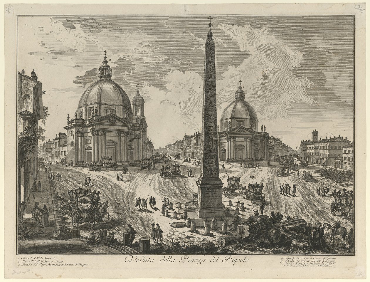 Vue de la Piazza del Popolo - Giovanni Battista Piranesi