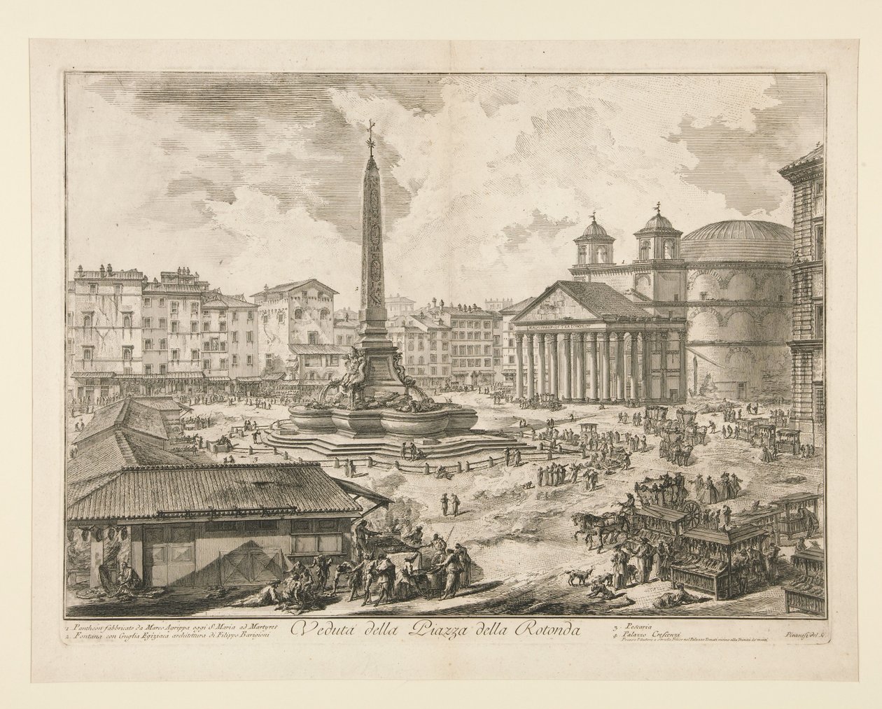 Vue de la Piazza della Rotonda, extraite de Vedute di Roma - Giovanni Battista Piranesi