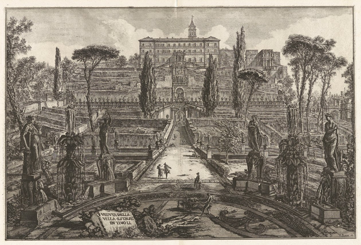 Veduta della Villa Estnse in Tivoli (Vue de la Villa d