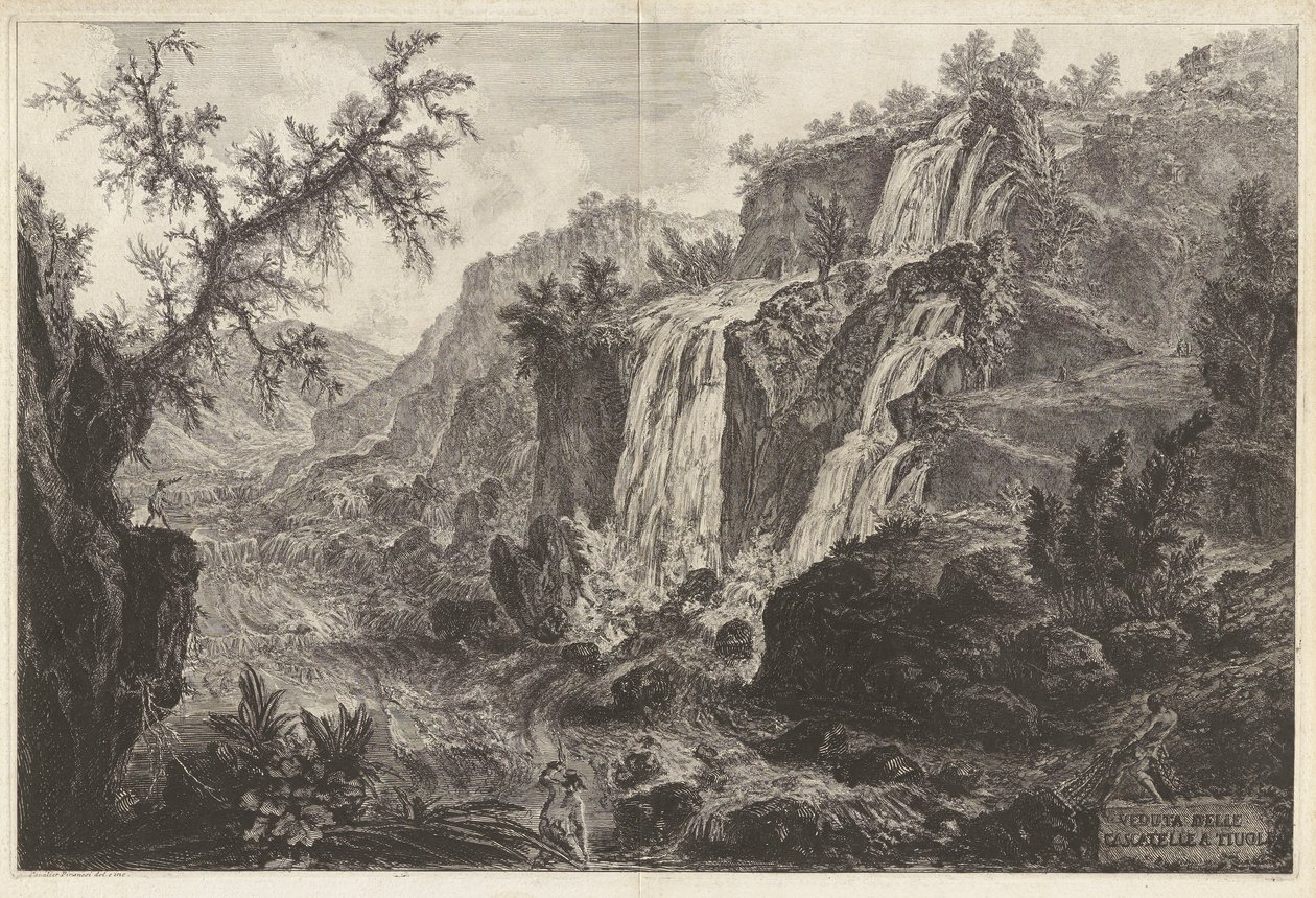 Vue des petites cascades à Tivoli, de Vedute di Roma - Giovanni Battista Piranesi
