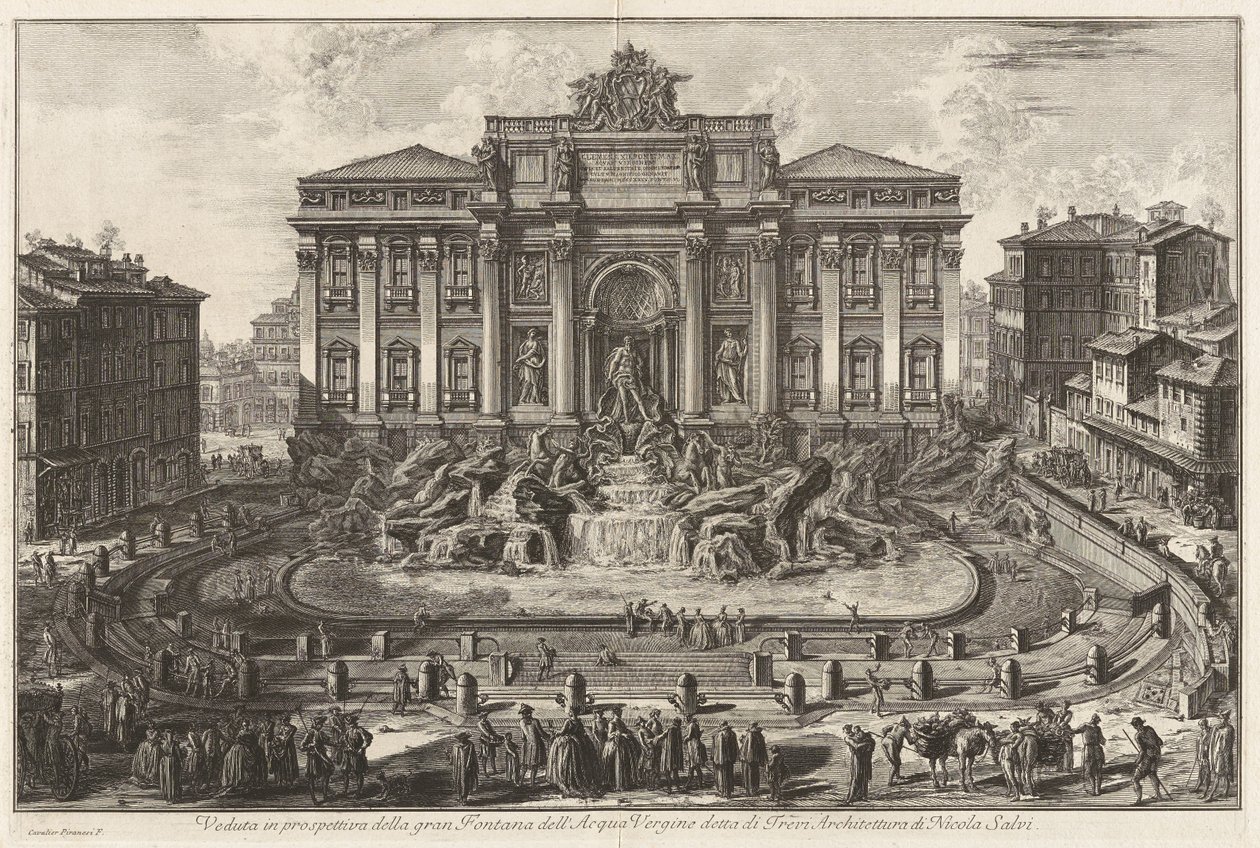 Vue en perspective de la grande fontaine de l