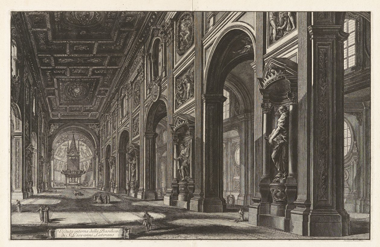 Vue intérieure de la basilique Saint-Jean-de-Latran, tirée de « Vedute di Roma » - Giovanni Battista Piranesi
