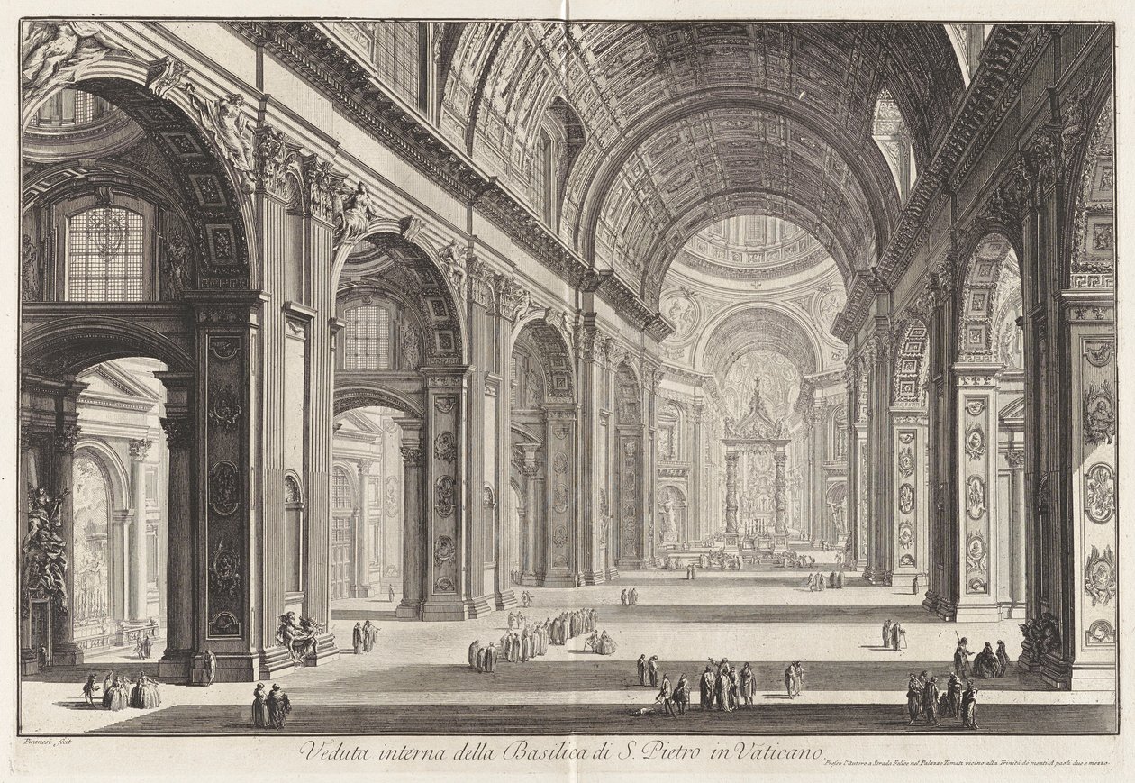 Veduta interna della Basilica di S. Pietro in Vaticano - Giovanni-Battista Piranesi