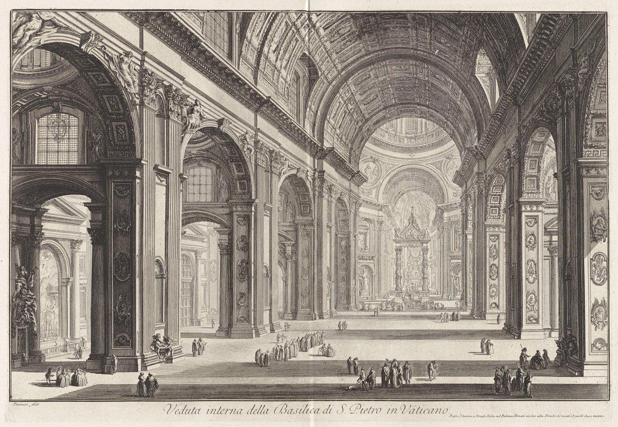 Vue intérieure de la basilique Saint-Pierre au Vatican, extraite de Vues de Rome - Giovanni Battista Piranesi