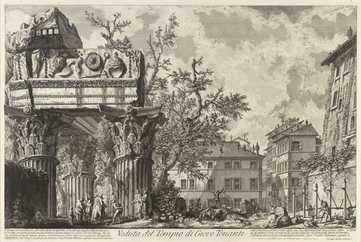 Veduta avec le Temple de Jupiter Tonans, vers 1755 - Giovanni Battista Piranesi