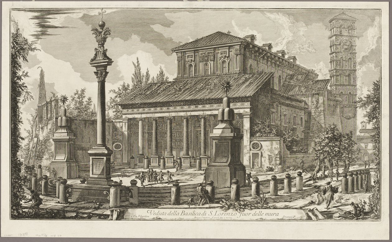 Vue de la basilique de S. Lorenzo fuori delle Mura, de Vues de Rome - Giovanni Battista Piranesi