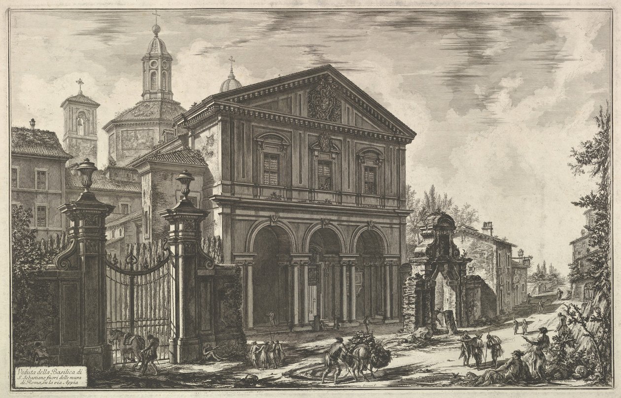 Vue de la basilique de San Sebastiano fuori le mura [Saint Sébastien hors les murs], vers 1750 - Giovanni Battista Piranesi
