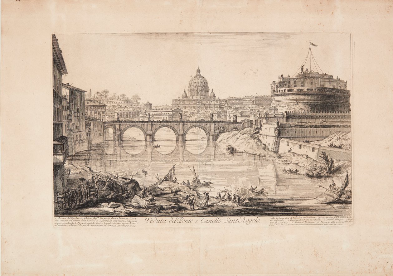 Vue du pont et du château Saint-Ange, le mausolée d