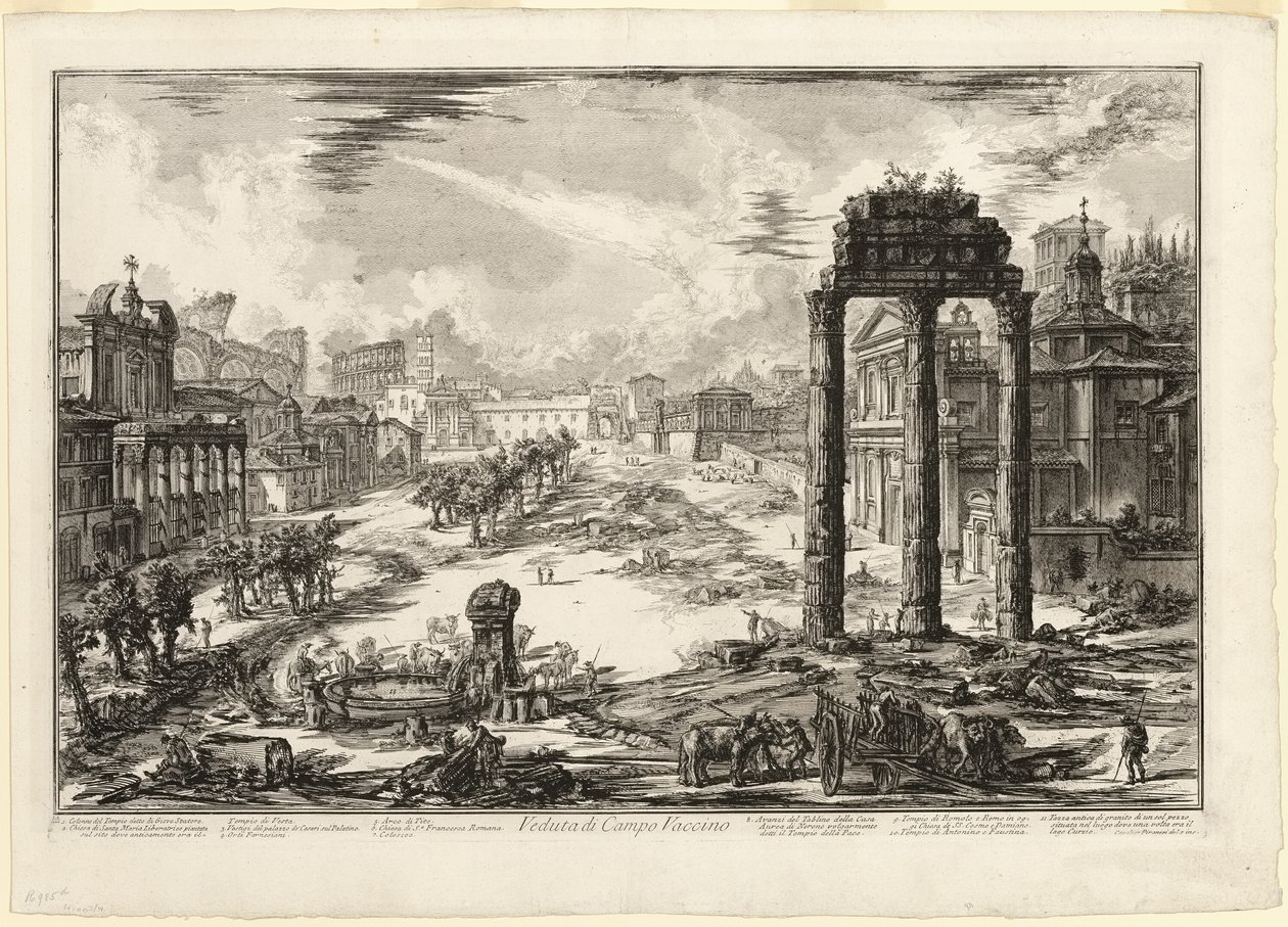 Vue du Campo Vaccino, de Vues de Rome - Giovanni Battista Piranesi