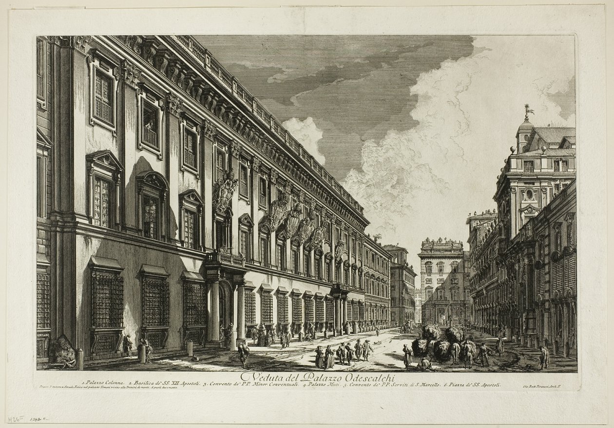 Vue du Palazzo Odescalchi, des Vues de Rome - Giovanni Battista Piranesi