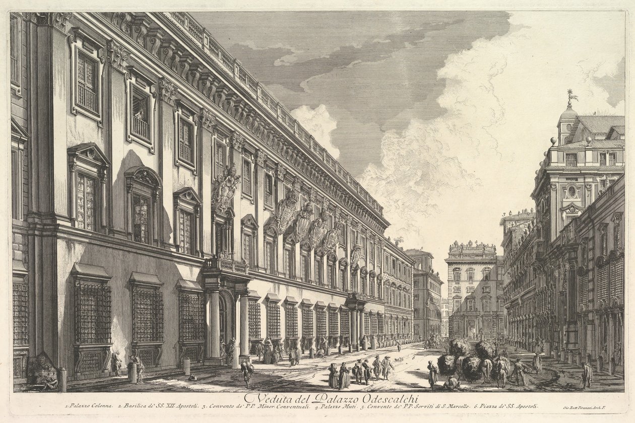 Vue du Palazzo Odeschali, des Vedute di Roma, vers 1753 - Giovanni Battista Piranesi