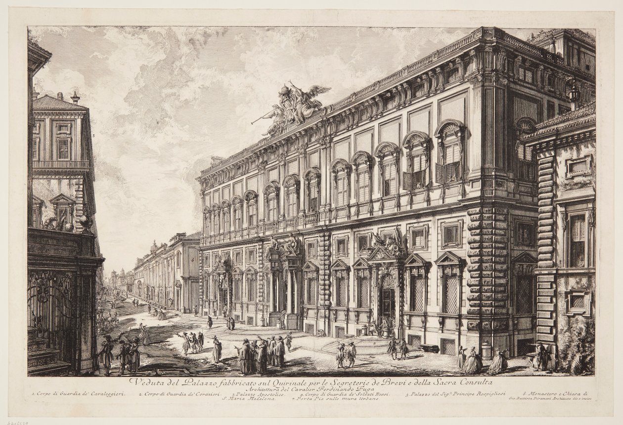 Vue du Palazzo della Consulta sur le Quirinal, abritant le secrétariat pontifical - Giovanni Battista Piranesi