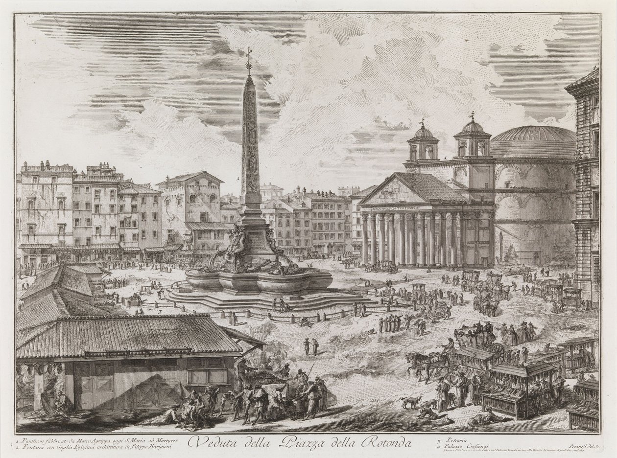Vue de la Piazza della Rotonda, de la série Vedute di Roma - Giovanni Battista Piranesi