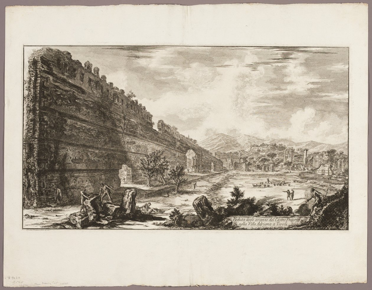 Vue des vestiges du fort prétorien [le Poecile], Villa d