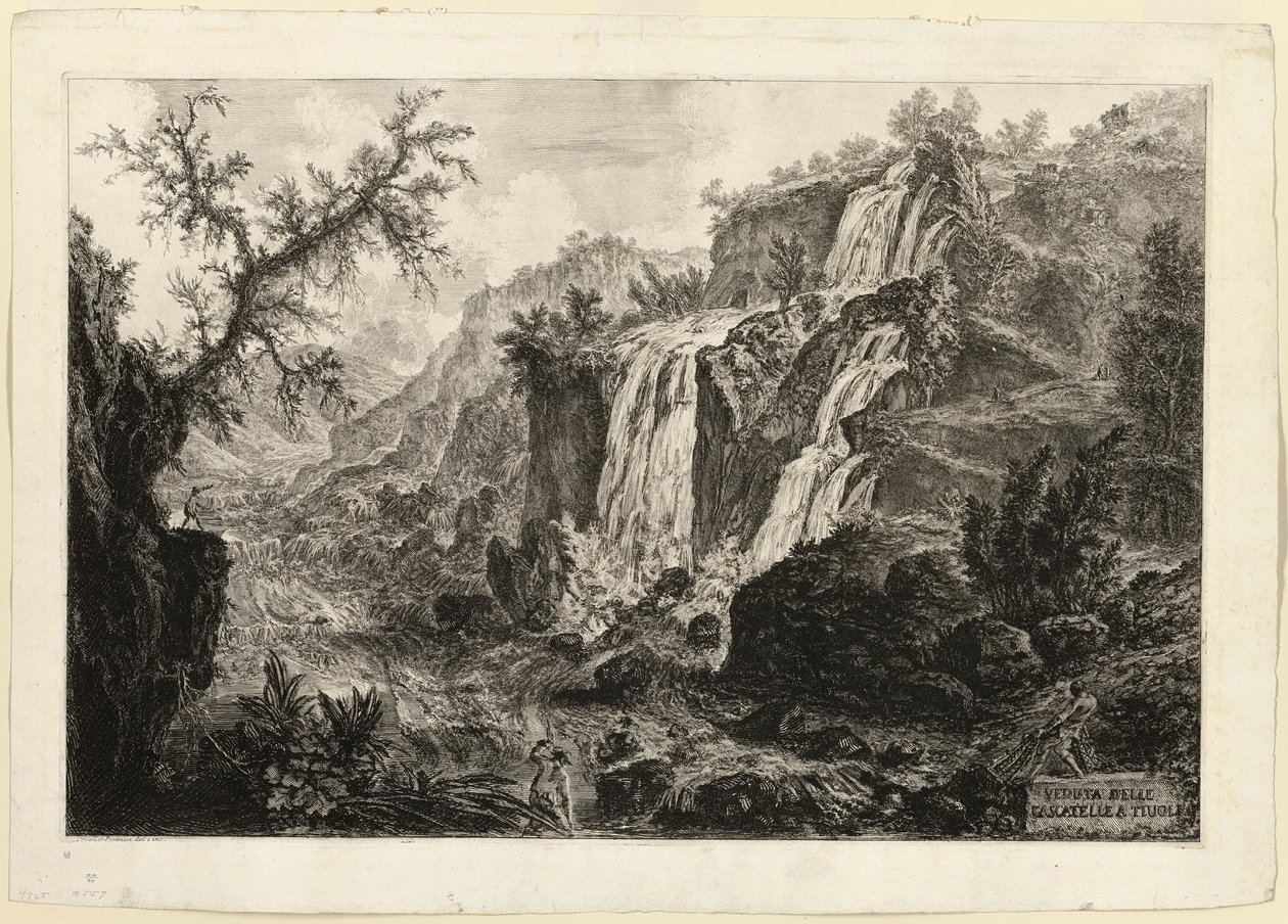 Vue de la petite cascade et des rapides, Tivoli, des Vues de Rome - Giovanni Battista Piranesi
