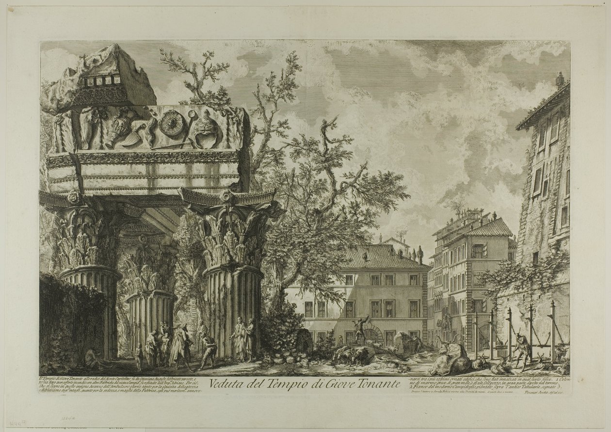 Vue du temple de Jupiter Tonans [Jupiter le Tonnerre], des Vues de Rome - Giovanni Battista Piranesi
