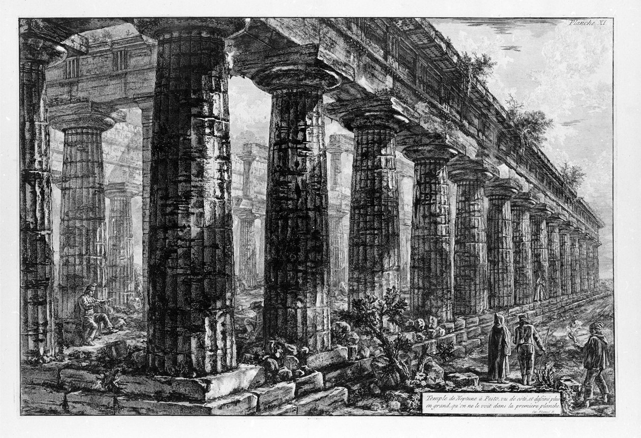 Vue des temples de Paestum - Giovanni-Battista Piranesi