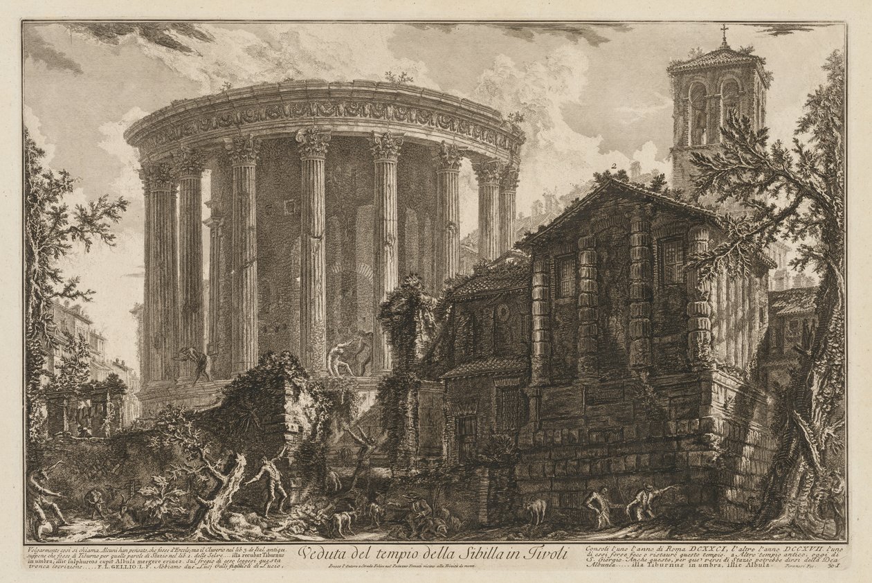 Vues de Rome : Temple de la Sibylle à Tivoli - Giovanni Battista Piranesi