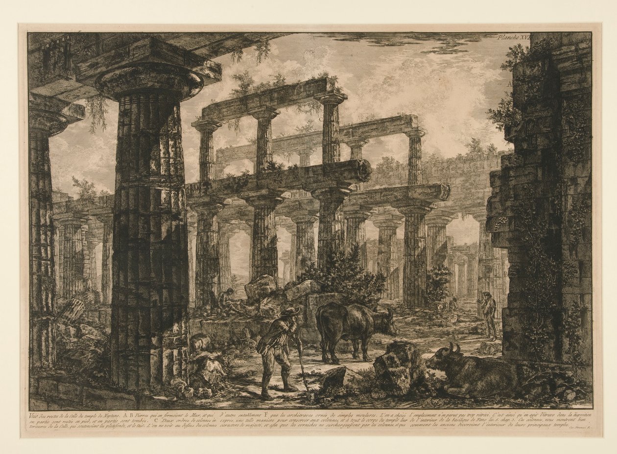 Vue des restes de la cella du temple de Neptune - Giovanni-Battista Piranesi