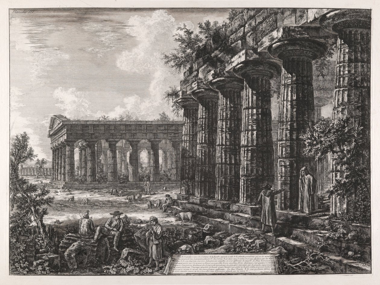 Vue de quelques-unes des colonnes de la façade opposée à celle de la planche précédente - Giovanni Battista Piranesi