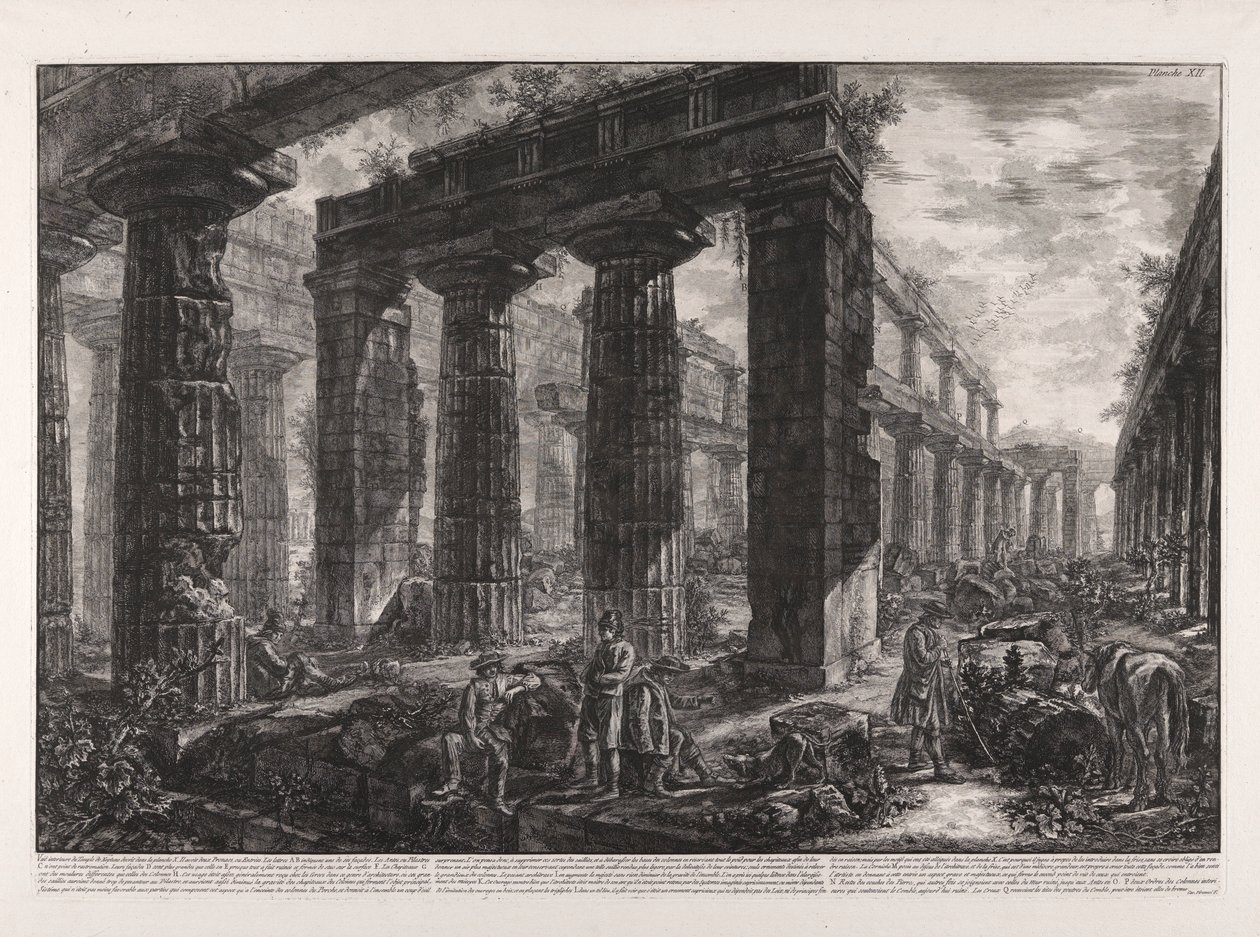Vue intérieure du Temple de Neptune décrit dans la planche X - Giovanni Battista Piranesi