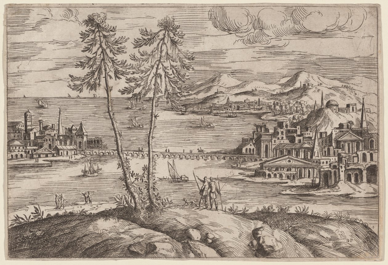 Paysage avec Deux Arbres - Giovanni Battista Pittoni