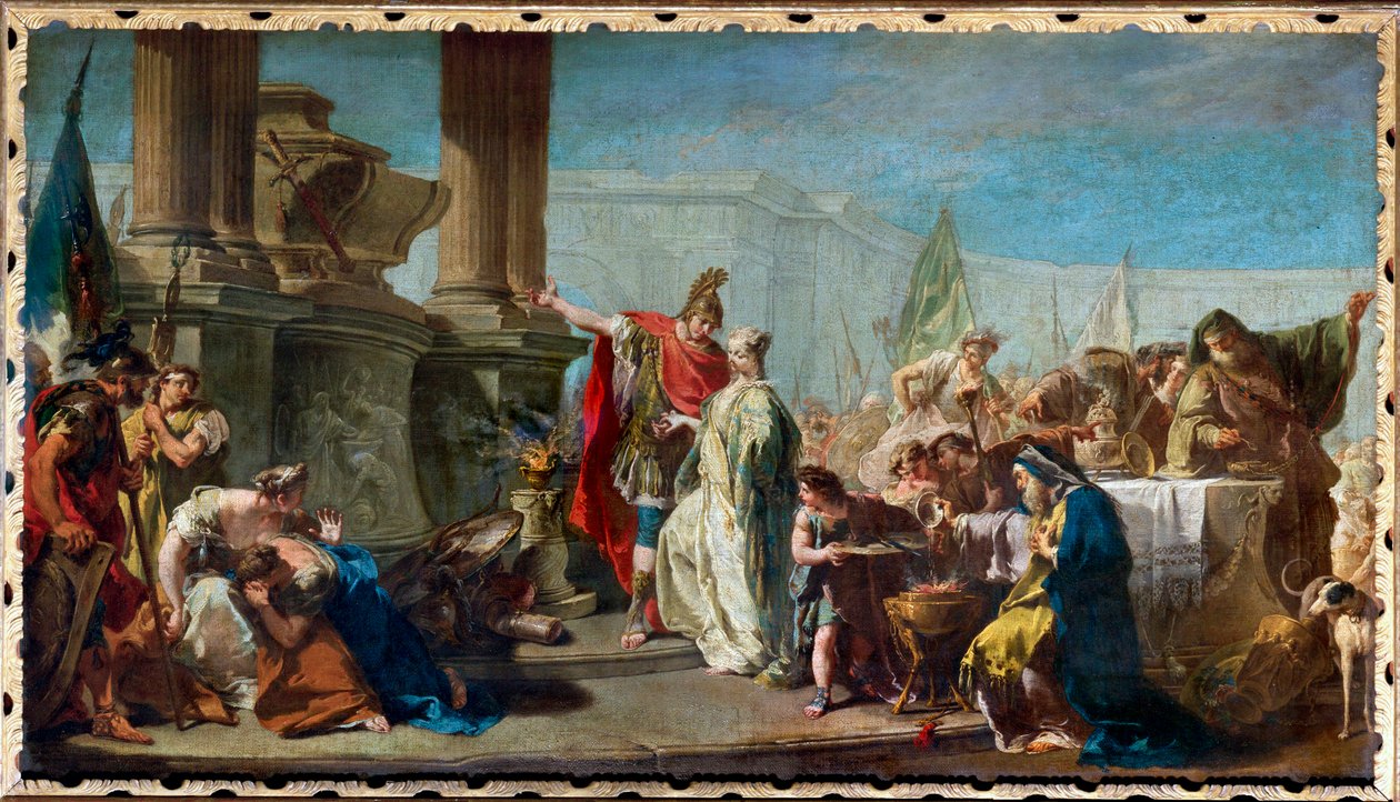 Polyxena, fille de Priamos, roi de Troie, est sacrifiée en expiation à l