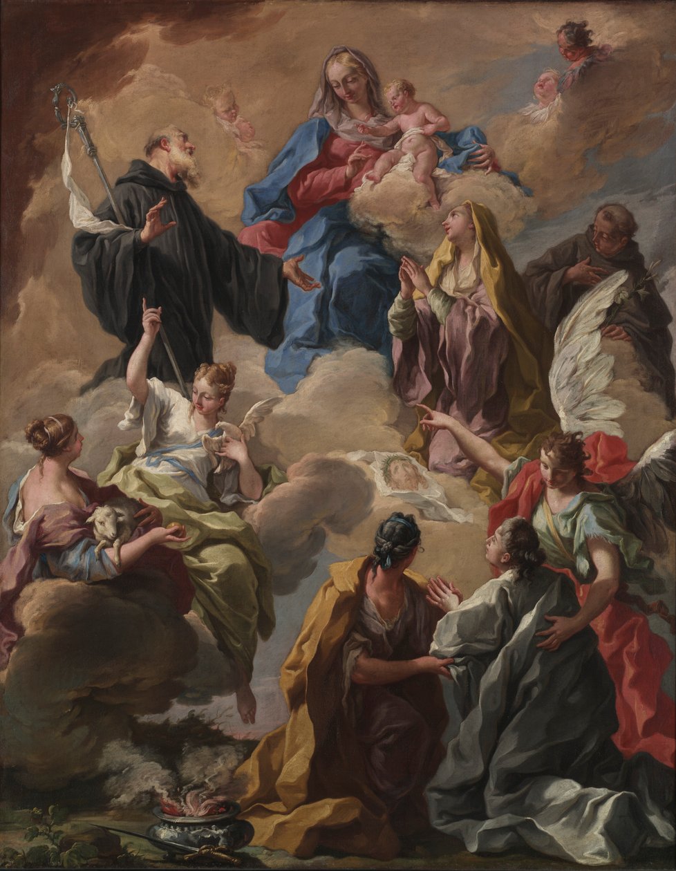 Saints présentant une femme dévote à la Vierge et l