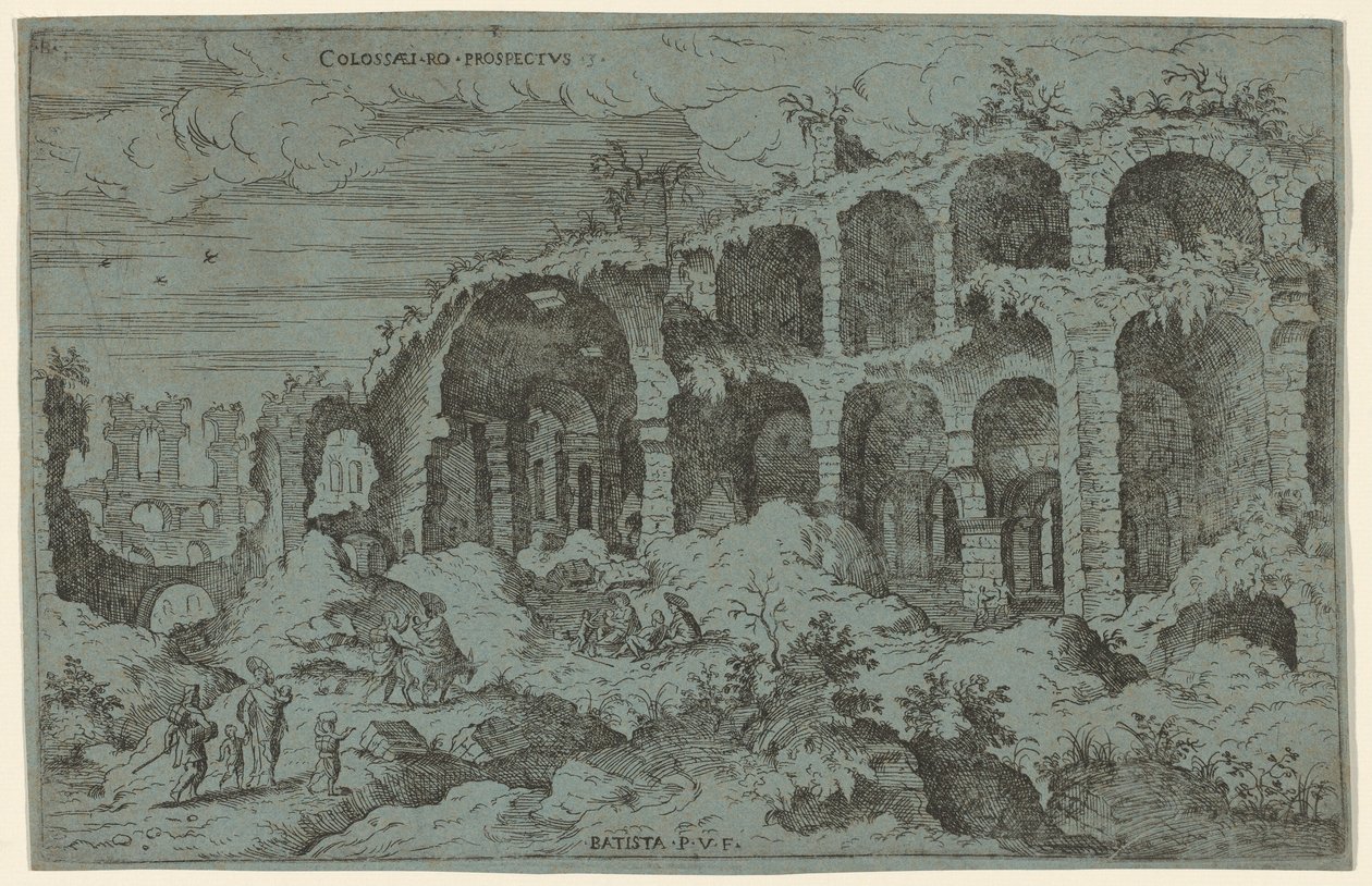 Troisième vue du Colisée à Rome - Giovanni Battista Pittoni, after Hieronymus Cock