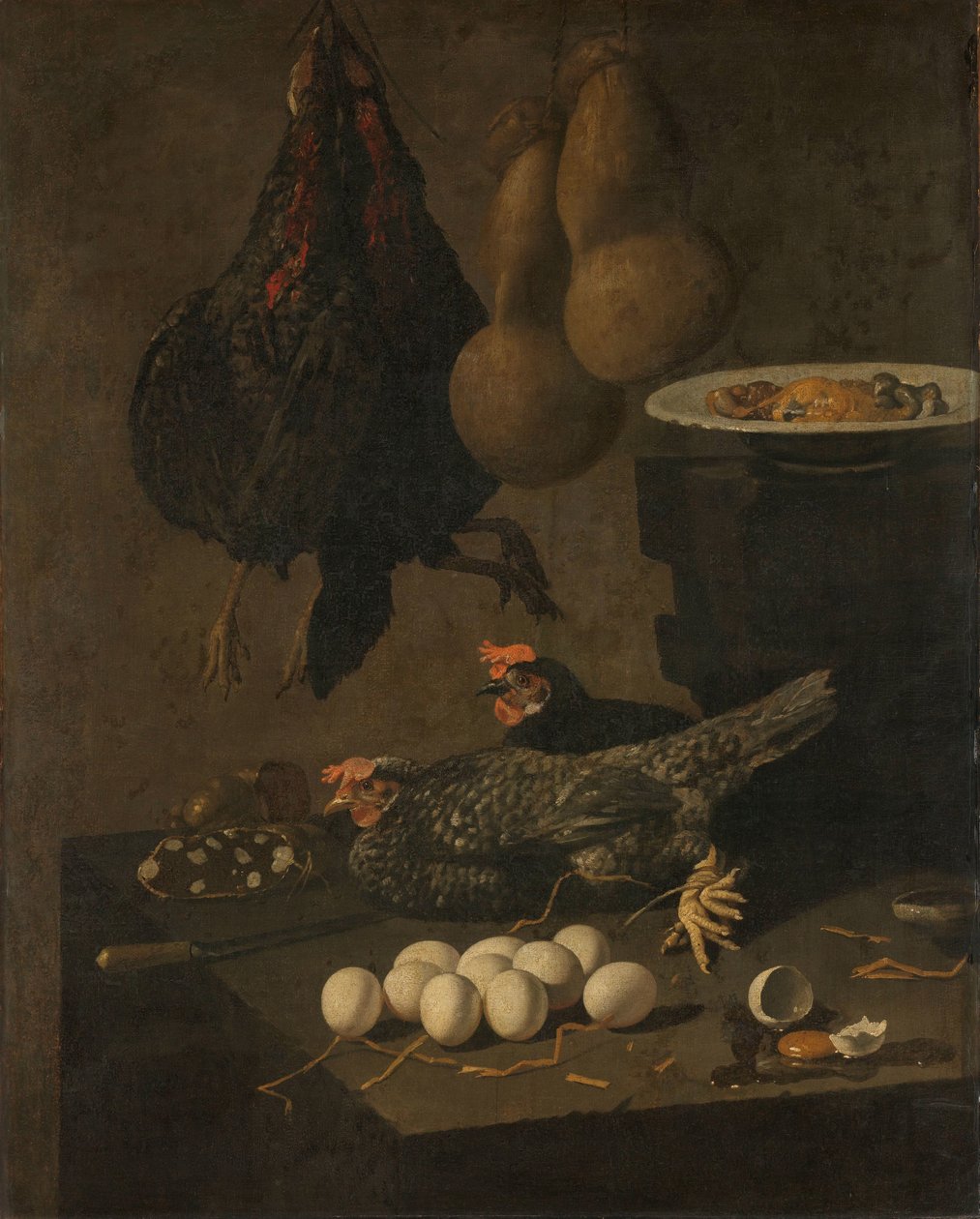 Nature morte avec poulets et œufs - Giovanni Battista Recco