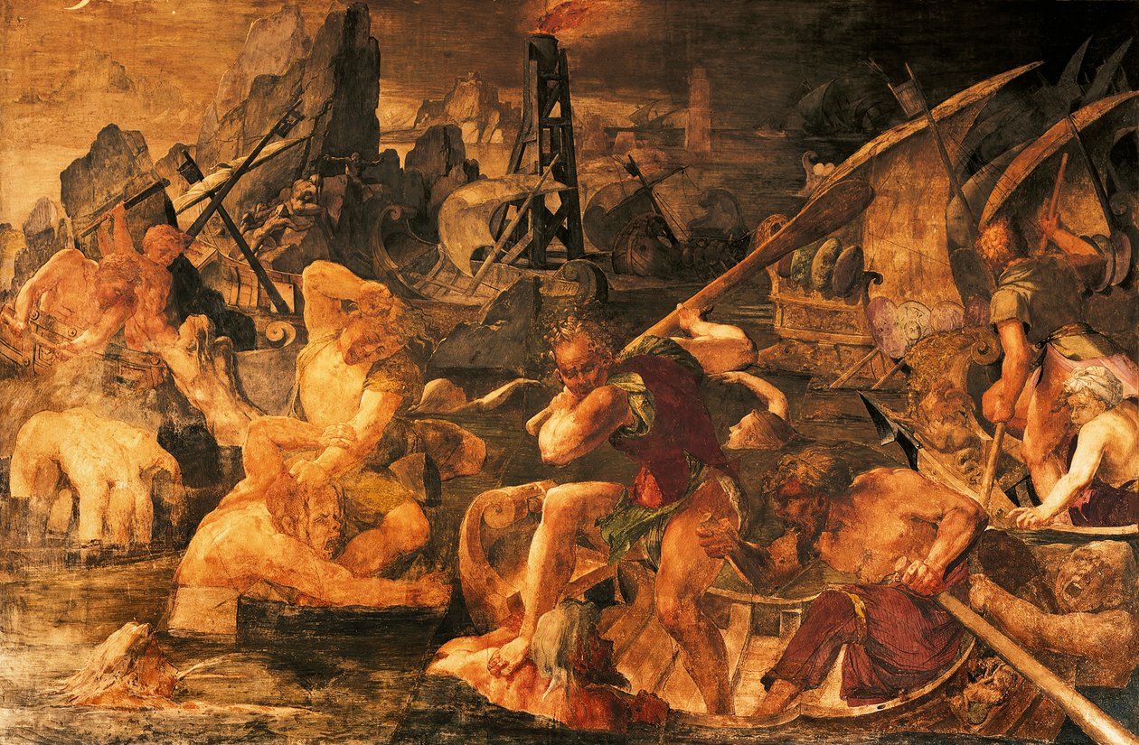 Combat naval, fresque Galerie de François Ier, Château de Fontainebleau (site du patrimoine mondial de l