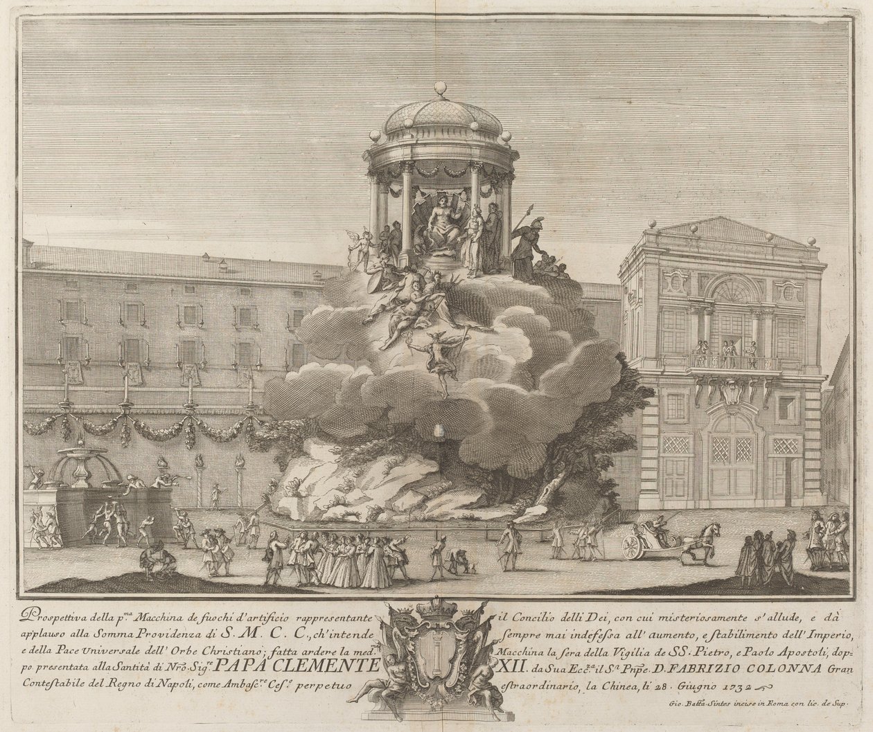 Le Conseil des Dieux, pour le festival "Chinea" - Giovanni Battista Sintes probably after Nicola Michetti