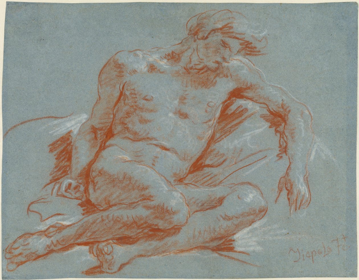 Un nu masculin assis - Giovanni-Battista Tiepolo