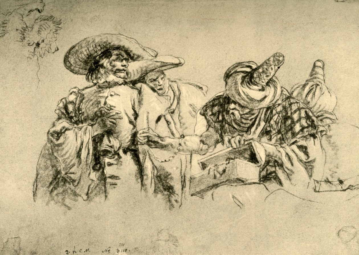 Un marchand oriental de bijoux et deux marchands européens, 1752-1753, 1928 - Giovanni-Battista Tiepolo